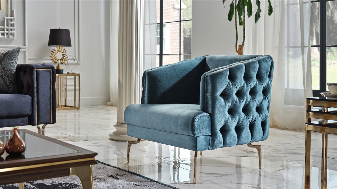 Set Canapea Montego 3+1, Finisaj Auriu BELLONA Seturi canapele