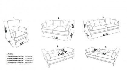 Set Canapea Extensibila Andera 3+1 BELLONA Seturi canapele