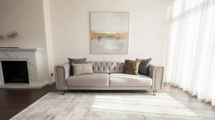 Canapea Extensibila Montego 3 Locuri, Gri, Finisaj Auriu BELLONA Magazin SHOWROOM20MTE3D00601247