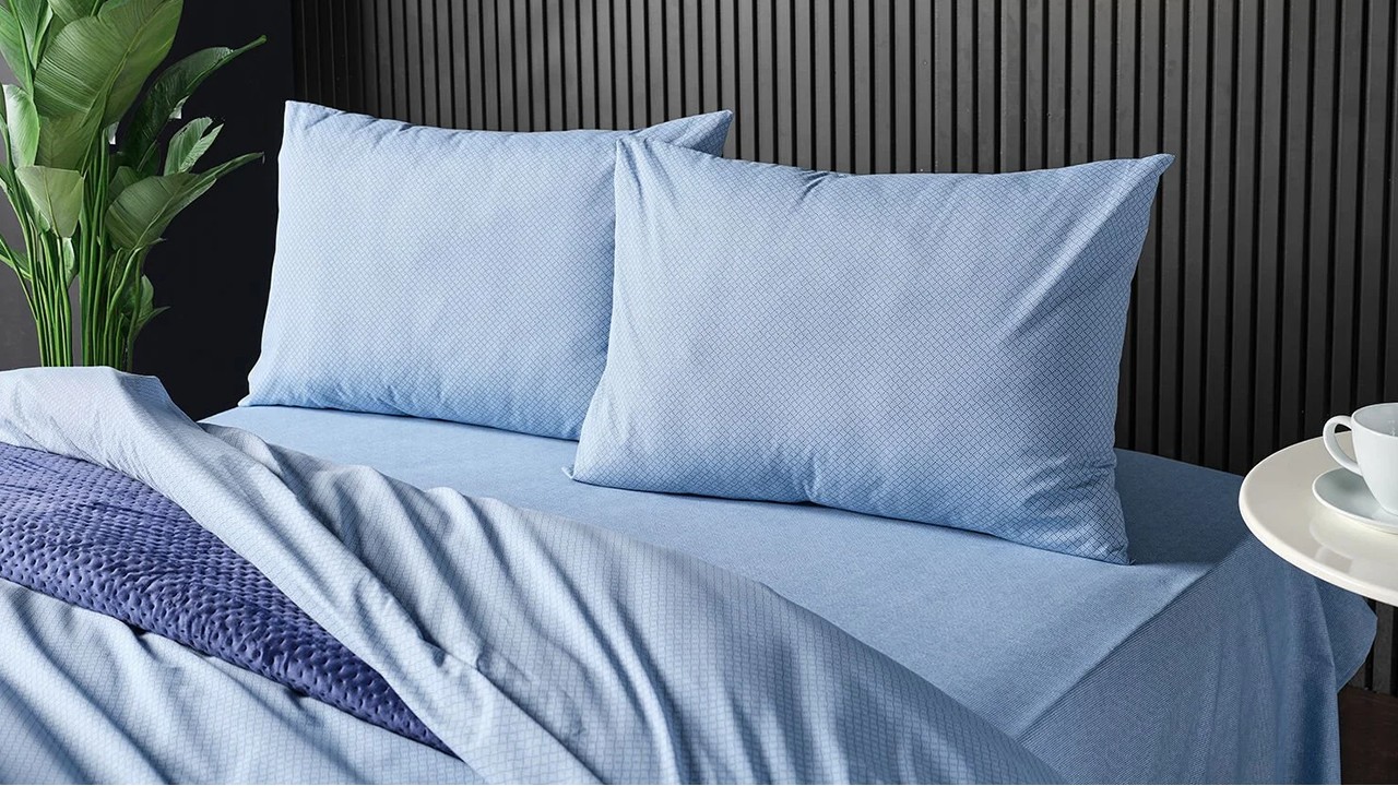 Set Lenjerie de pat Pure Touch Double, Albastru DOQU Lenjerie de pat