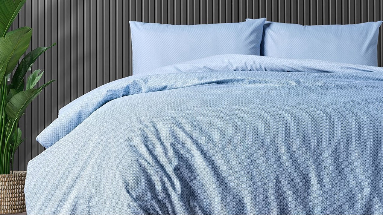 Set Lenjerie de pat Pure Touch Double, Albastru DOQU Lenjerie de pat