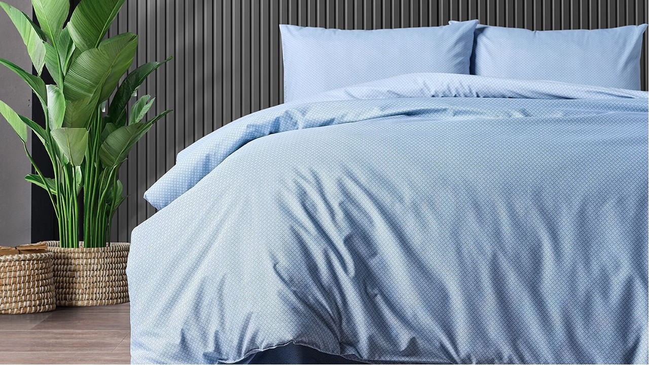 Set Lenjerie de pat Pure Touch Double, Albastru DOQU Lenjerie de pat