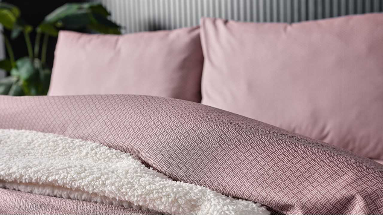 Set Lenjerie de pat Pure Touch Double, Roz Trandafir DOQU Lenjerie de pat