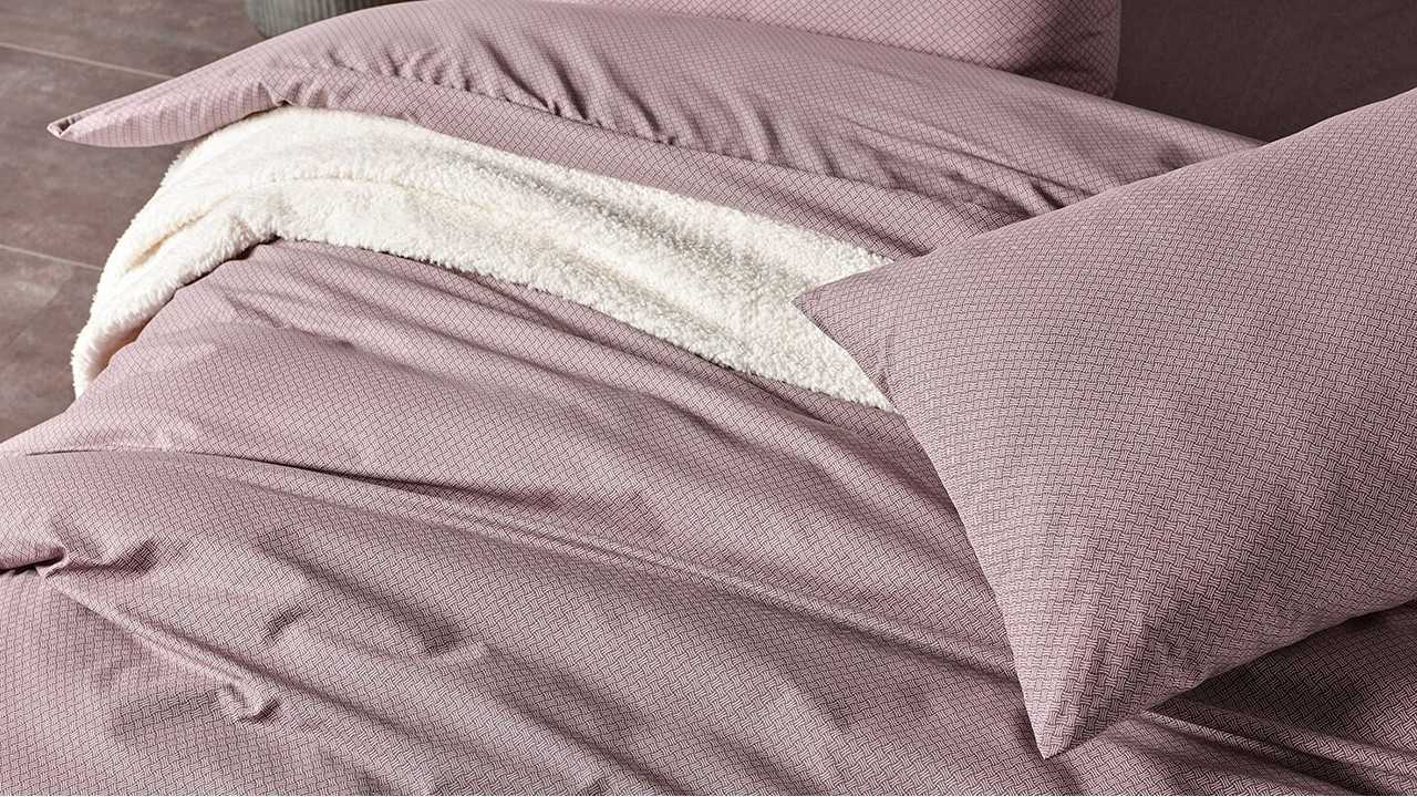 Set Lenjerie de pat Pure Touch Double, Roz Trandafir DOQU Lenjerie de pat