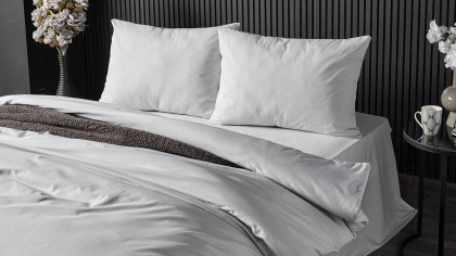 Set Lenjerie de pat Pure Touch Double, Gri DOQU Lenjerie de pat