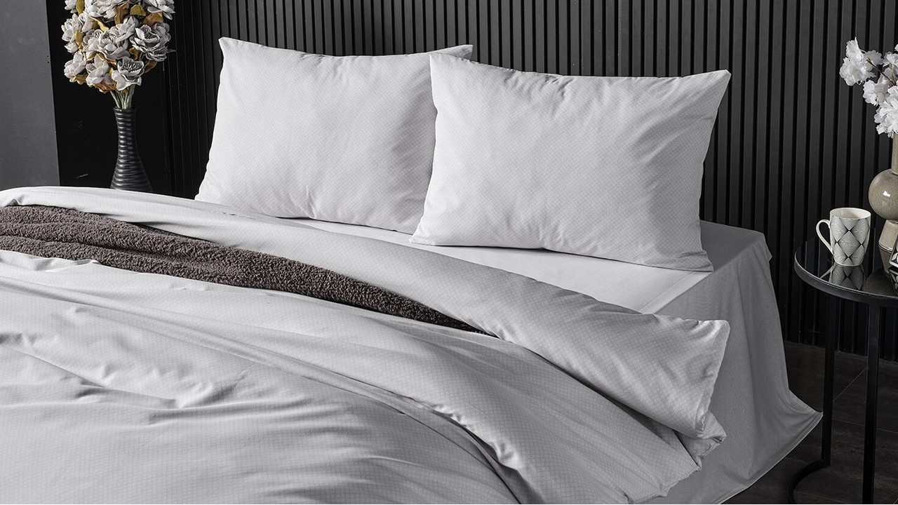 Set Lenjerie de pat Pure Touch Double, Gri DOQU Lenjerie de pat