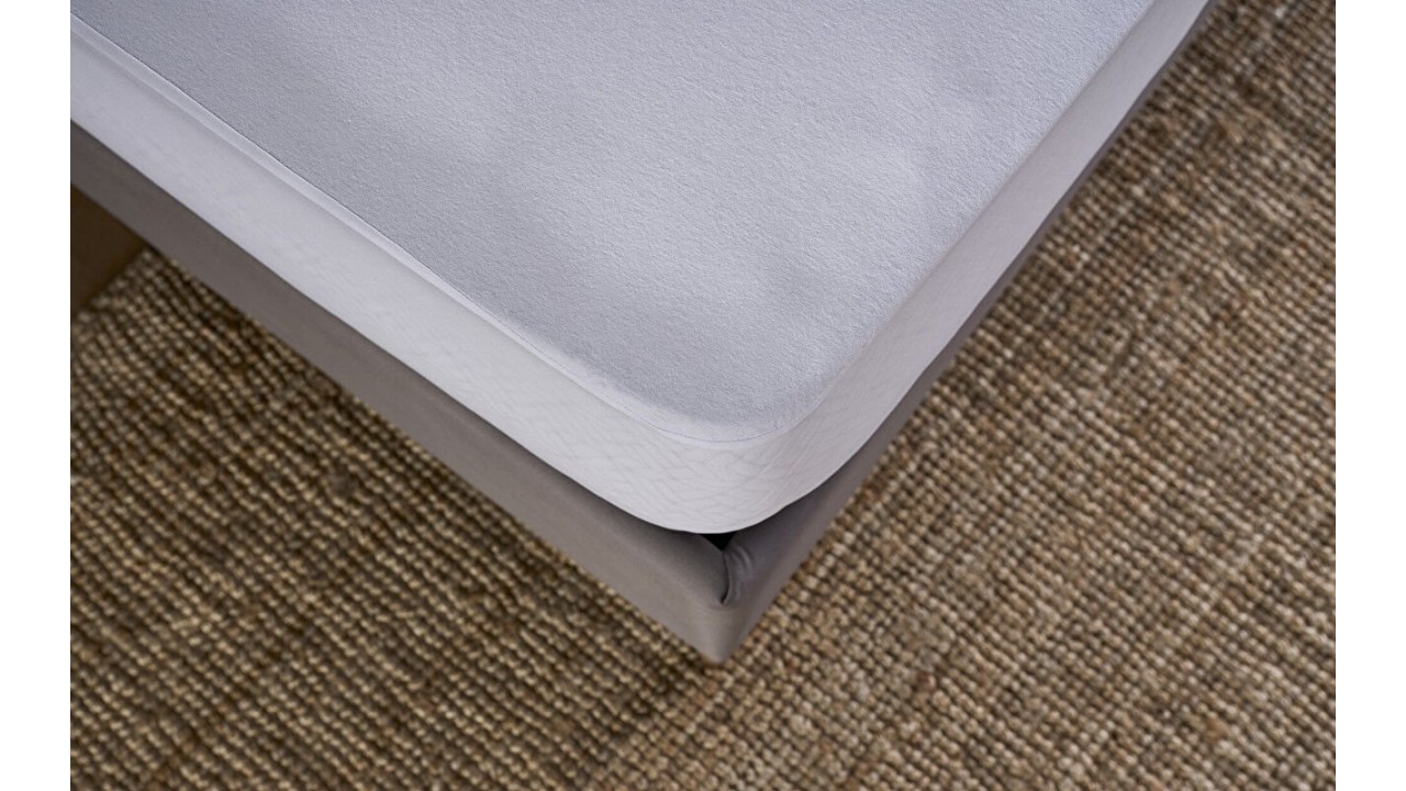 Husa Perla Alez Bumbac Fitted Impermeabila, 140X200cm, Alb DOQU Magazin