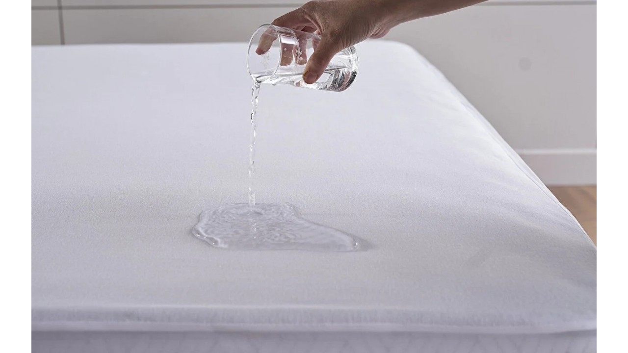 Husa Perla Alez Bumbac Fitted Impermeabila, 120X200cm, Alb DOQU Magazin