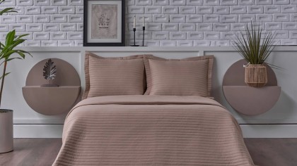 Set Cuvertura de Pat Otto Double, Bej (Piatra) DOQU Cuverturi si Pături