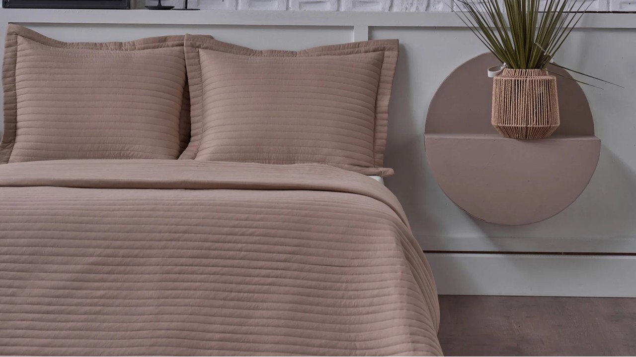 Set Cuvertura de Pat Otto Double, Bej (Piatra) DOQU Cuverturi si Pături