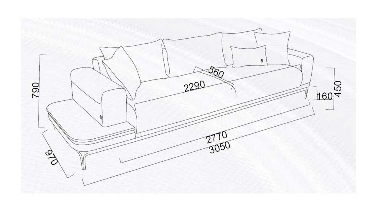 Canapea Extensibila 4 locuri cu Masuta integrata dreapta Estella BELLONA Canapele 20ETE4R00400001