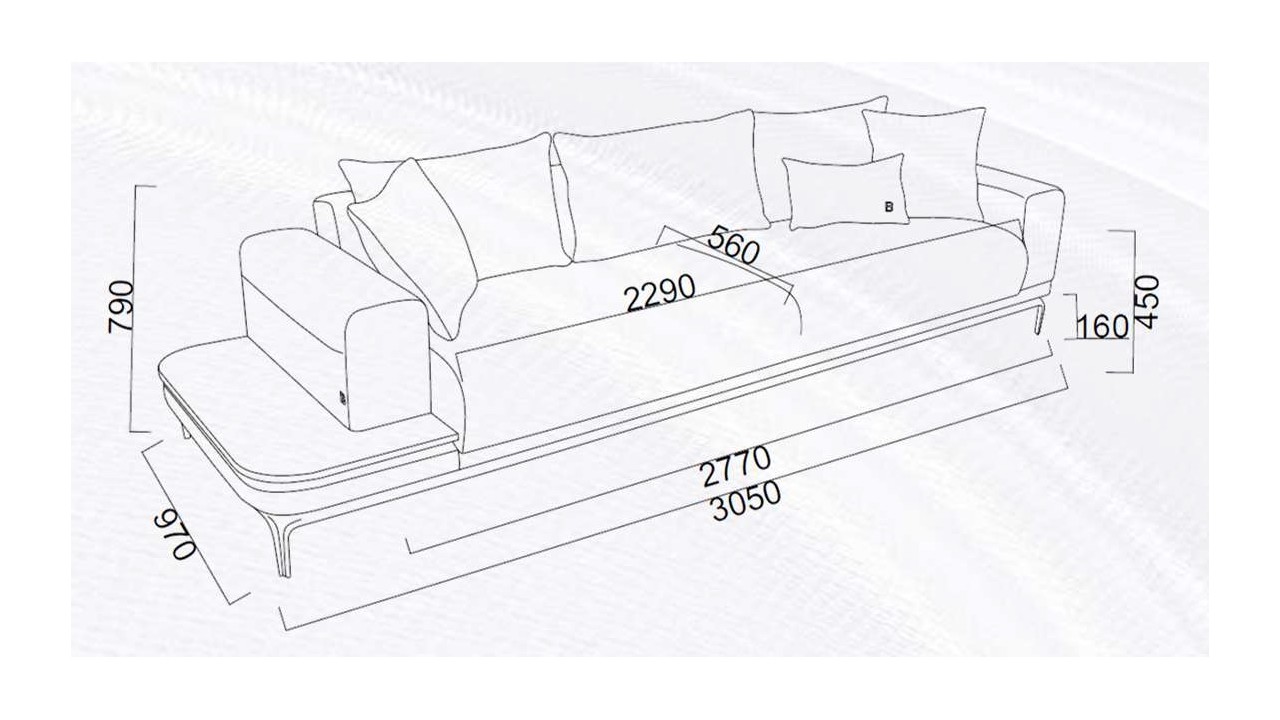 Canapea Extensibila 4 locuri cu Masuta integrata stanga Estella BELLONA Canapele 20ETE4L00400001