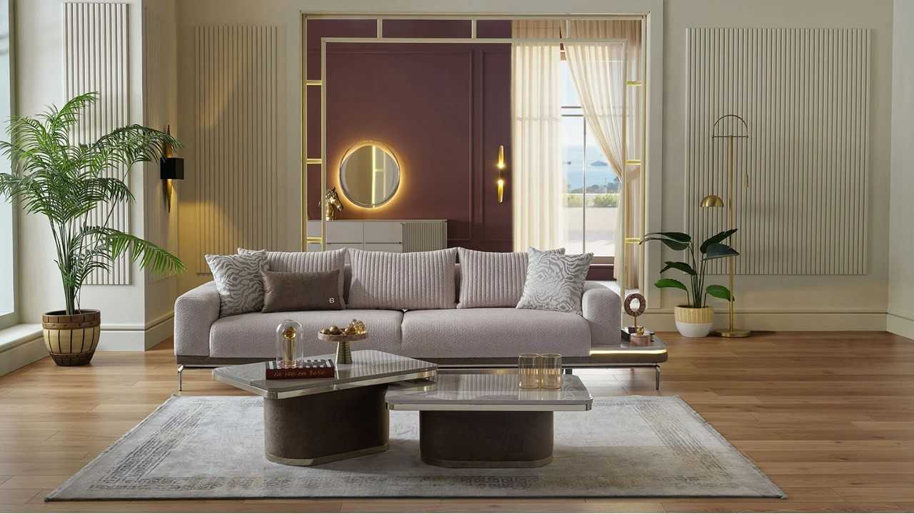 Canapea Extensibila 4 locuri cu Masuta integrata stanga Estella BELLONA Canapele 20ETE4L00400001