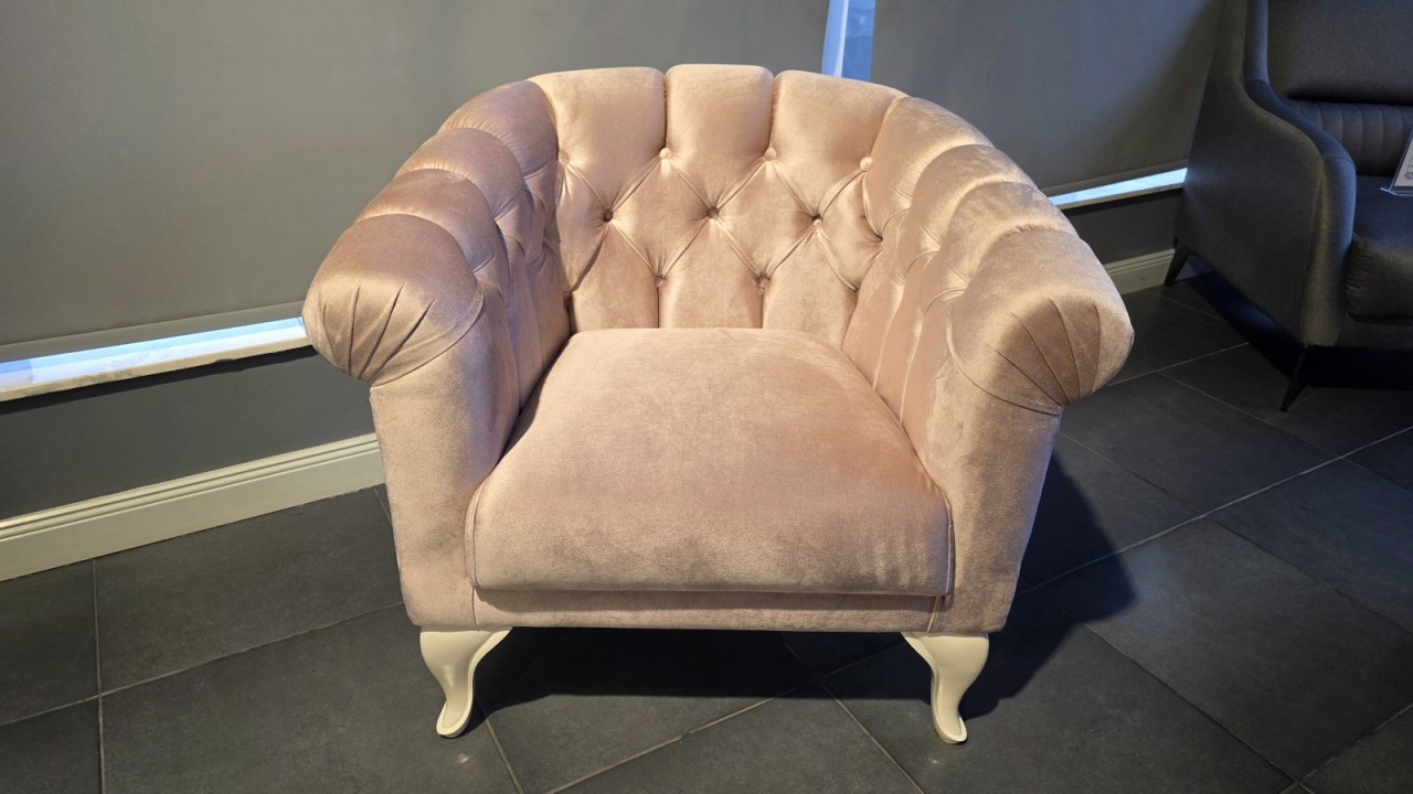 Fotoliu Estonya, culoare Pudra, culoare picior Alb BELLONA Fotolii - Fotolii TV