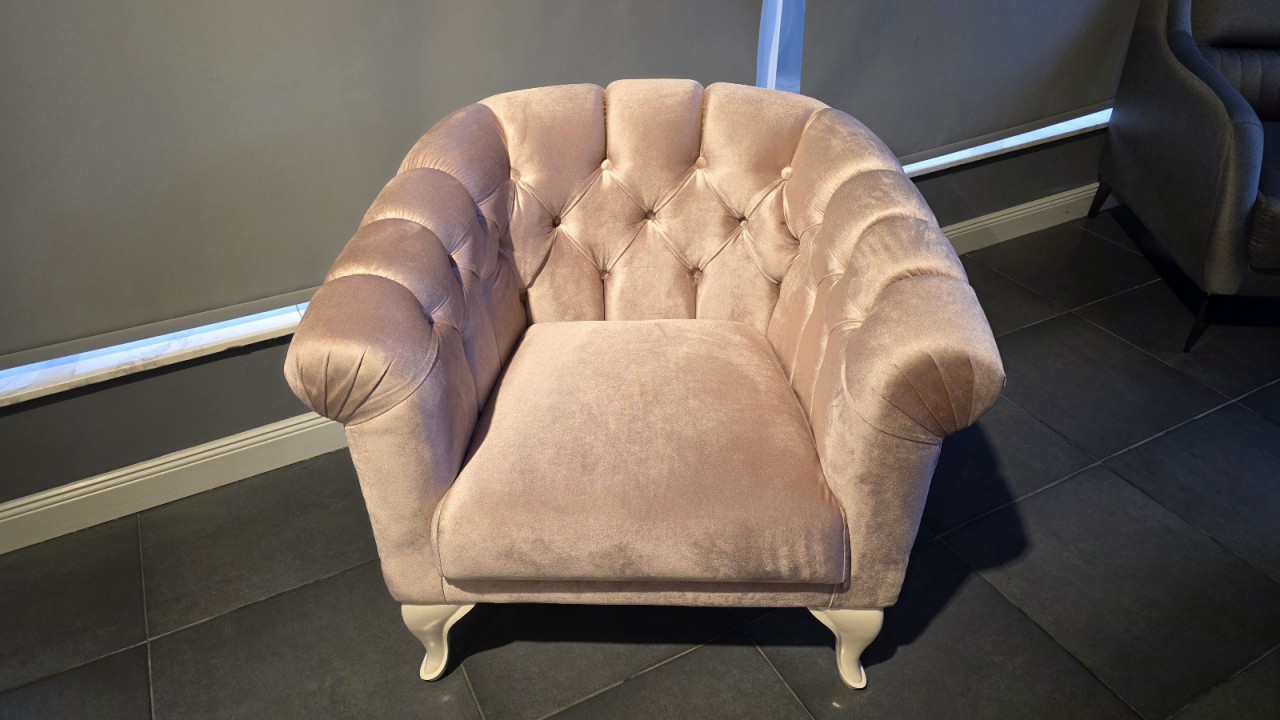 Fotoliu Estonya, culoare Pudra, culoare picior Alb BELLONA Fotolii - Fotolii TV