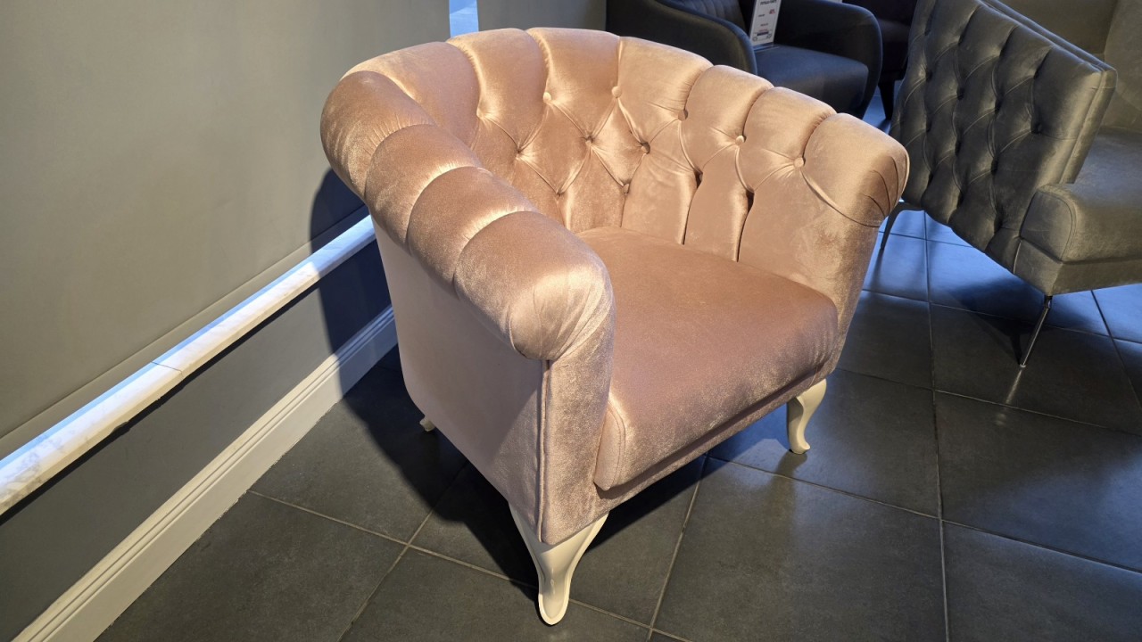 Fotoliu Estonya, culoare Pudra, culoare picior Alb BELLONA Fotolii - Fotolii TV