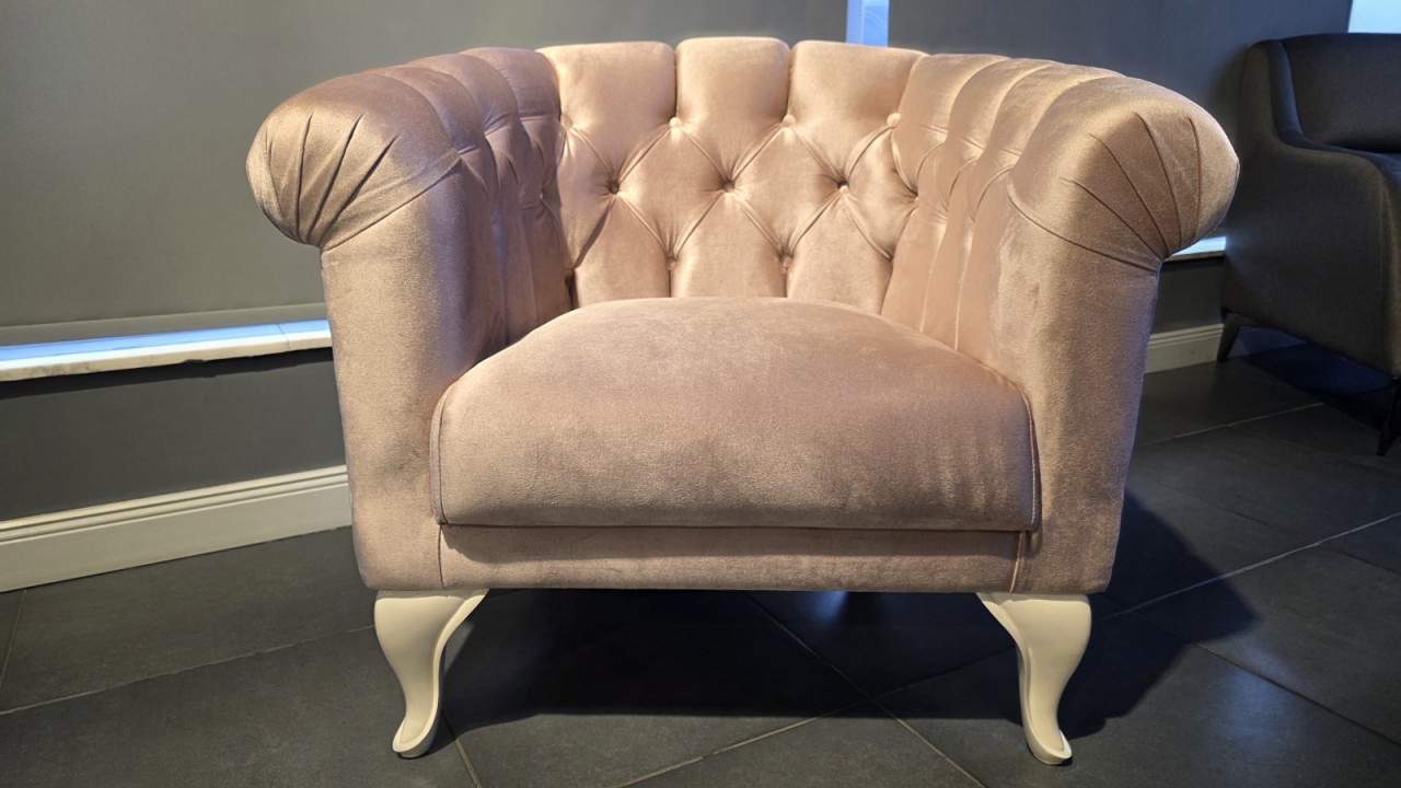 Fotoliu Estonya, culoare Pudra, culoare picior Alb BELLONA Fotolii - Fotolii TV