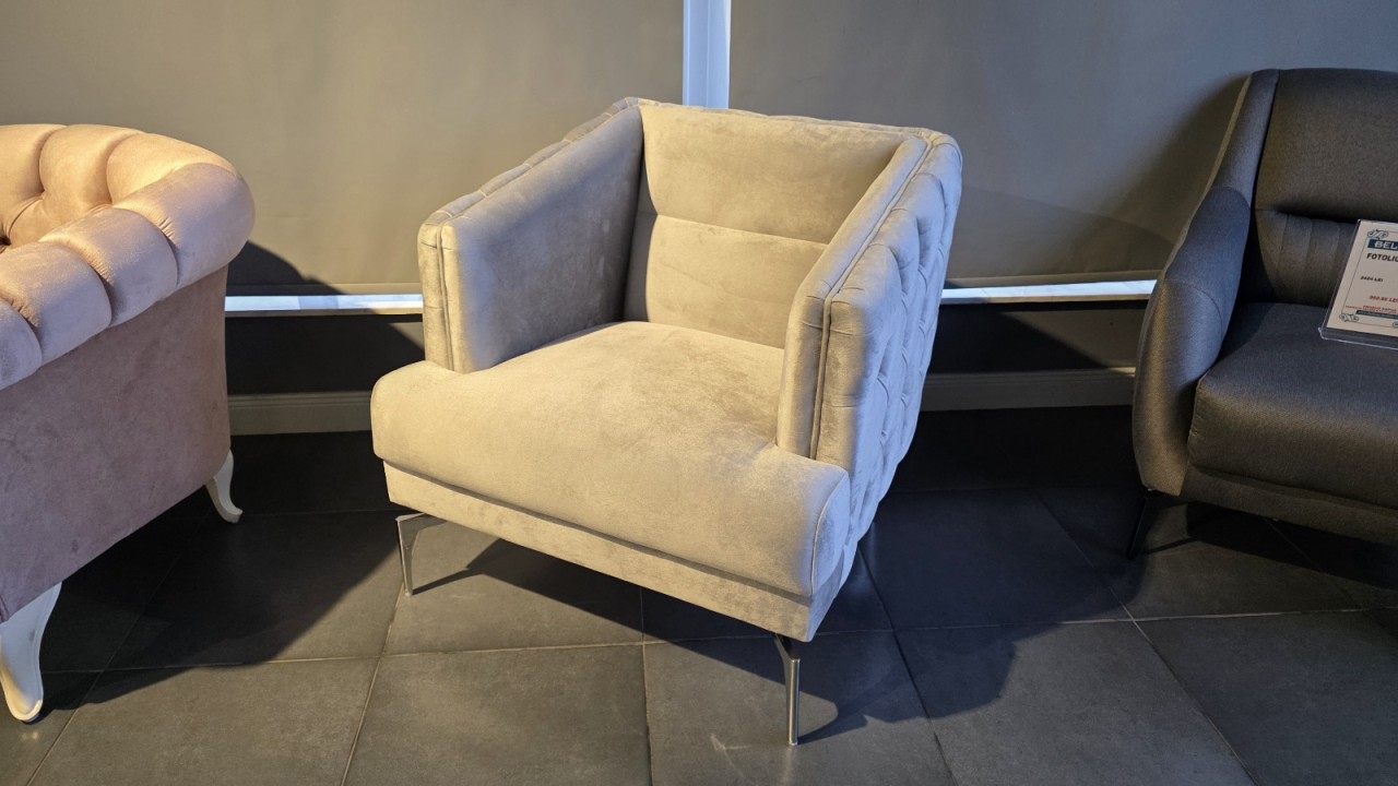 Fotoliu Montego, Gri, Culoare picior Crom, Promo BELLONA Fotolii - Fotolii TV SHOWROOM20MTE1A00200013