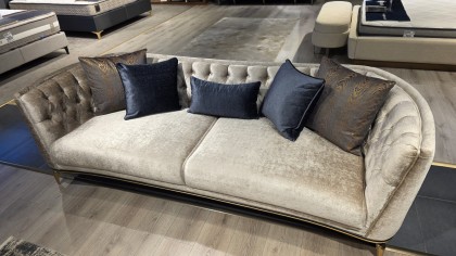 Canapea 3 locuri Plaza cu model romb, Crem BELLONA Canapele