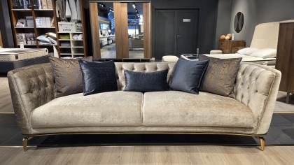 Canapea 3 locuri Plaza cu model romb, Crem BELLONA Canapele