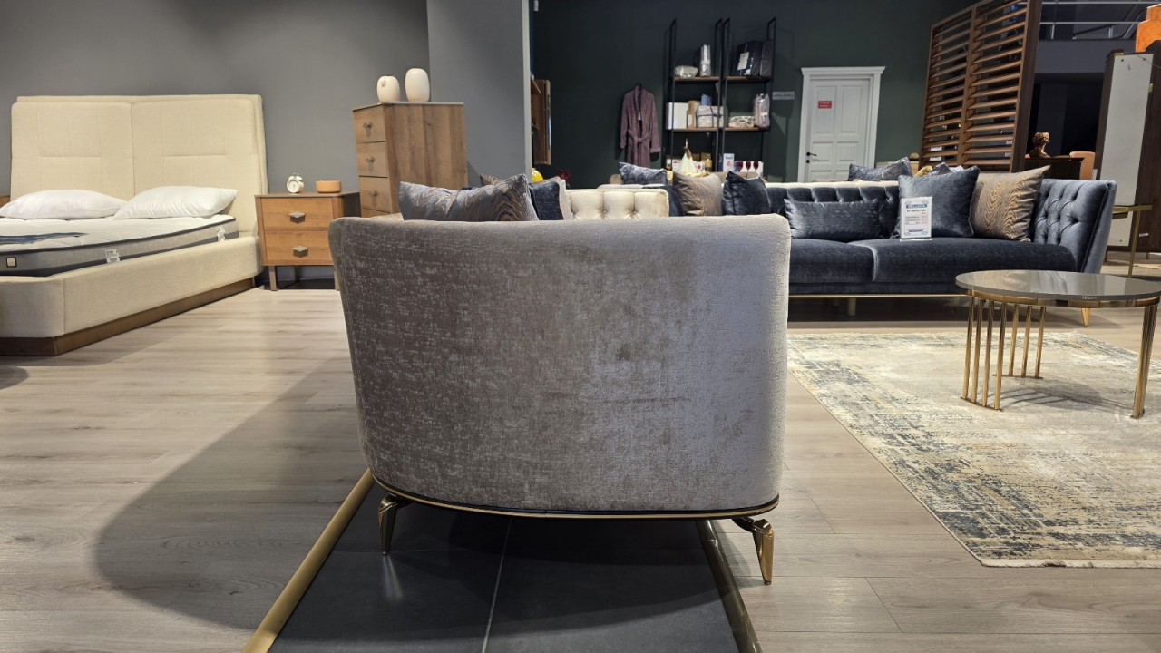 Canapea 3 locuri Plaza cu model romb, Crem BELLONA Canapele