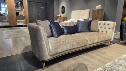 Canapea 3 locuri Plaza cu model romb, Crem BELLONA Canapele