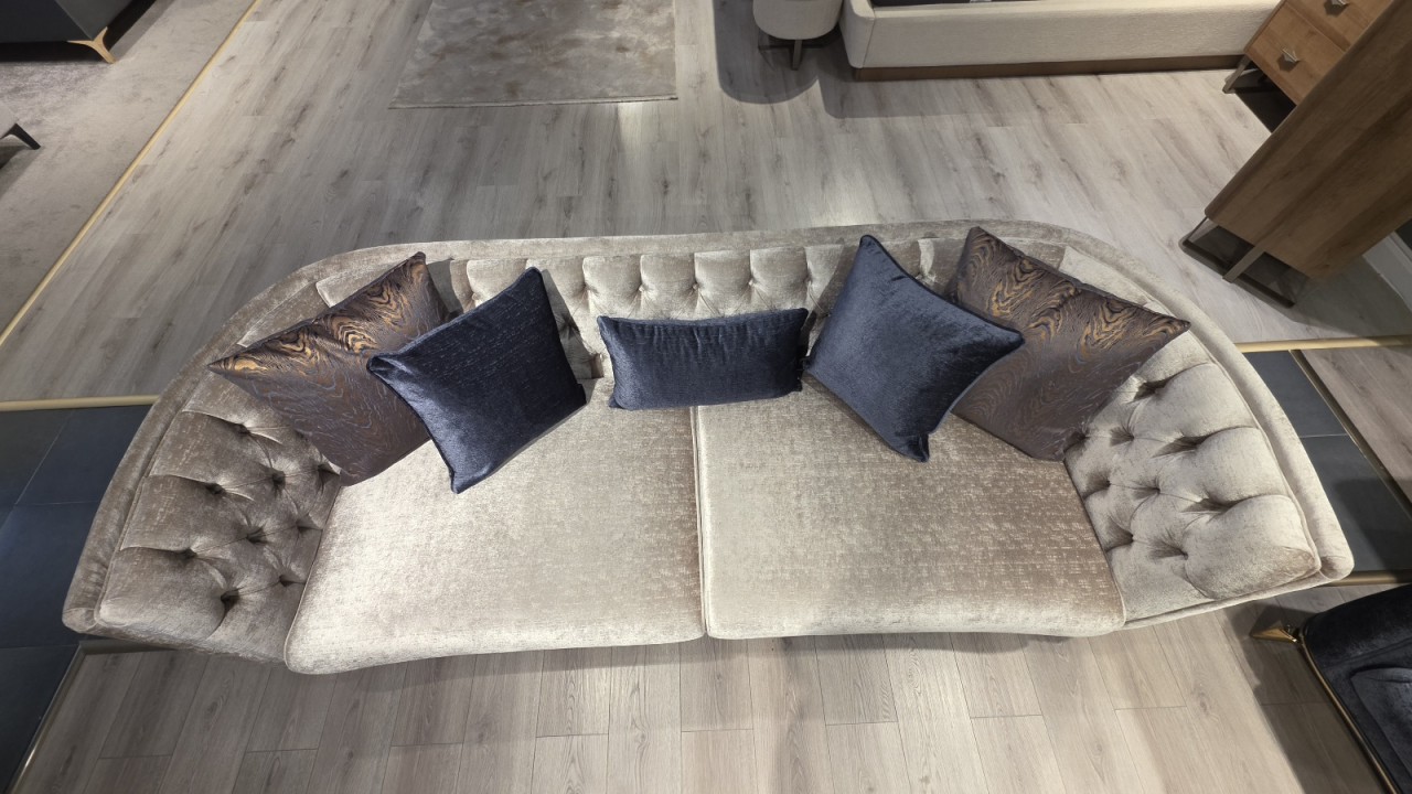 Canapea 3 locuri Plaza cu model romb, Crem BELLONA Canapele