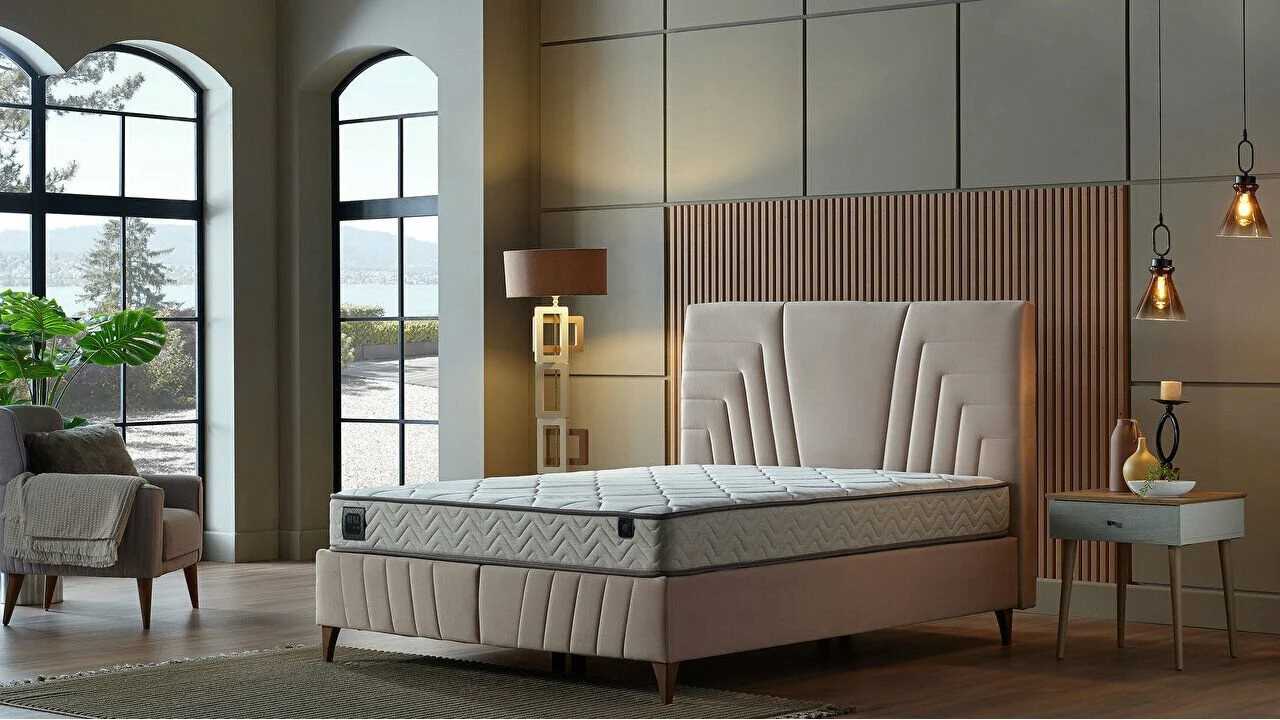 Pat tapitat cu lada de depozitare Toria, 160x200cm, culoare Vizon BELLONA Paturi tapitate cu lada - LA COMANDA 28TOAI60020000...