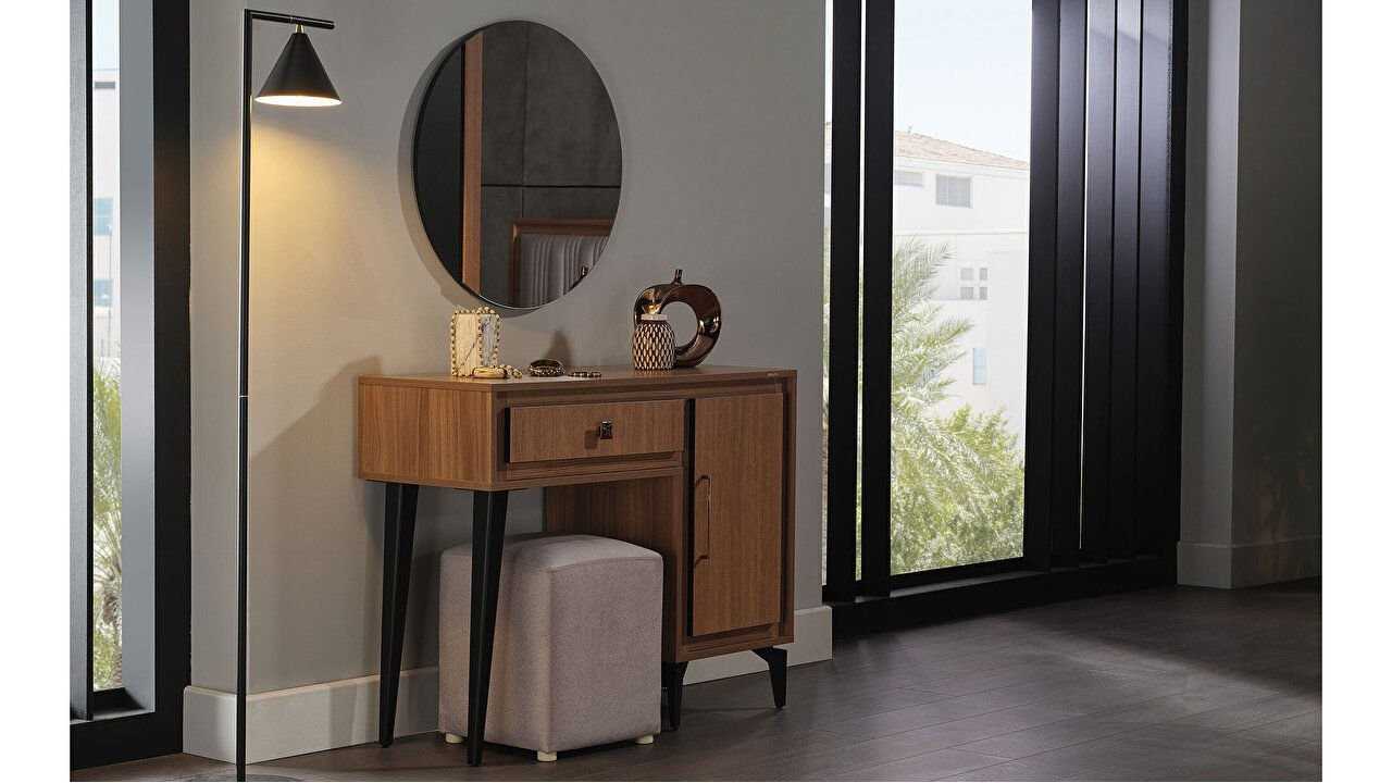 Set Dormitor Monaco, Sifonier 5 usi, Pat 160x200, culoare Nuc Set Dormitor DORMONACO5USI160