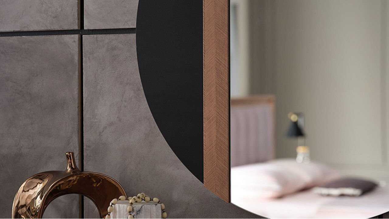 Set Dormitor Monaco, Sifonier 5 usi, Pat 160x200, culoare Nuc Set Dormitor DORMONACO5USI160