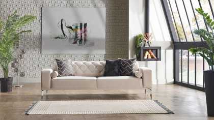 Canapea Loretto 3 loc, Finisaj Romb, Culoare Crem BELLONA Living SHOWROOM20LTT3C00500001