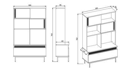 Modul Lateral Dulap Comoda TV Denver BELLONA Magazin 22DNV34043X40
