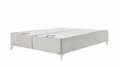 Pat tapitat cu lada de depozitare Verso S, 180x200cm, culoare Crem, picior culoare Fildes BELLONA Paturi tapitate cu lada - L...
