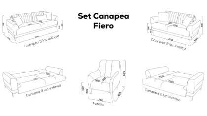 Canapea 3 locuri Extensibila Fiero BELLONA Canapele