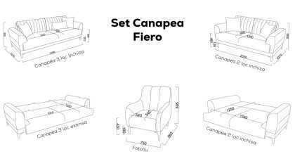 Canapea 2 locuri Extensibila Fiero BELLONA Canapele