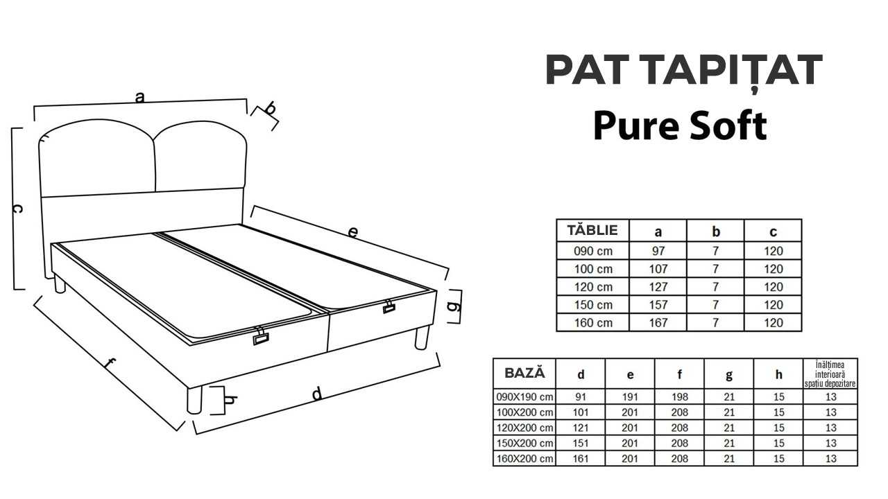 Pat cu somiera rabatabila Pure Soft BELLONA Pat Dormitor