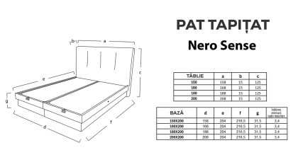 Pat cu somiera rabatabila Nero Sense BELLONA Pat Dormitor