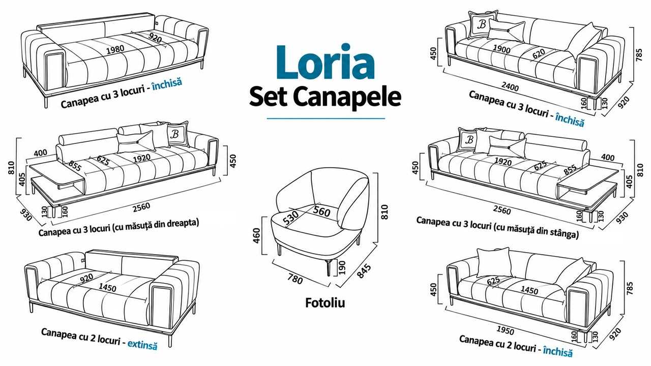 Canapea 3 locuri Extensibila Loria BELLONA Canapele