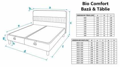 Pat tapitat cu lada si somiera rabatabila Bio Comfort BELLONA Paturi tapitate cu lada - LA COMANDA