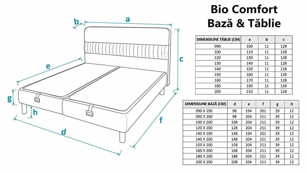 Pat tapitat cu lada si somiera rabatabila Bio Comfort BELLONA Paturi tapitate cu lada - LA COMANDA