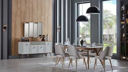 Set Masa Fixa cu 6 Scaune Valencia O U T L E T SHOWROOM-23VAA63230220001-22VAA24003
