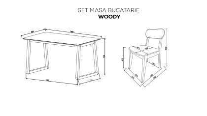 Masa Bucatarie Fixa Woody BELLONA Masa 22WDY3175DDDD