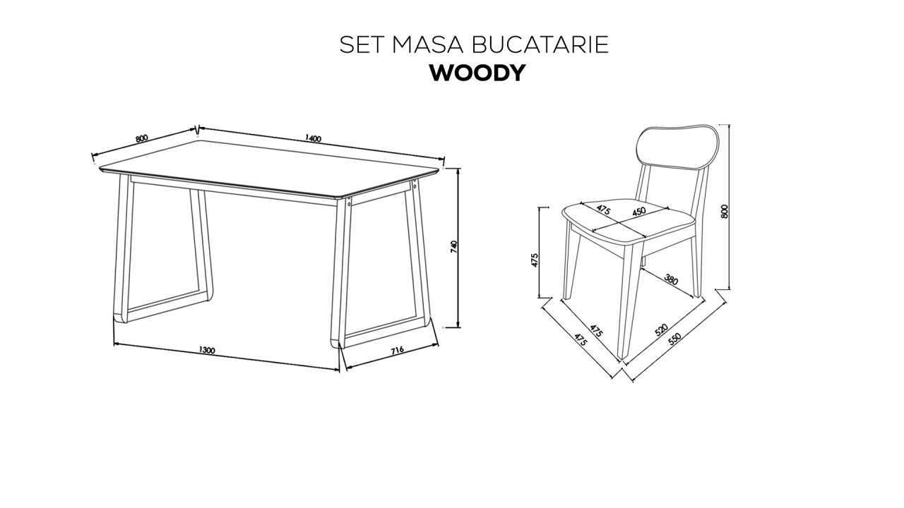Masa Bucatarie Fixa Woody BELLONA Masa 22WDY3175DDDD