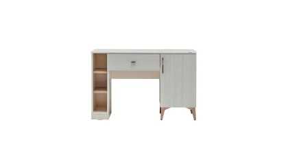 Set Dormitor Pandora, Sifonier 5 usi, Pat 160x200, culoare Fildes-Stejar, Finisaj Bronz Set Dormitor