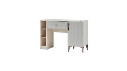 Set Dormitor Pandora, Sifonier 5 usi, Pat 160x200, culoare Fildes-Stejar, Finisaj Bronz Set Dormitor