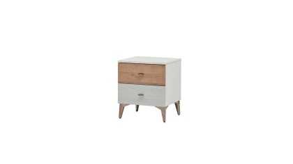 Set Dormitor Pandora, Sifonier 5 usi, Pat 160x200, culoare Fildes-Stejar, Finisaj Bronz Set Dormitor
