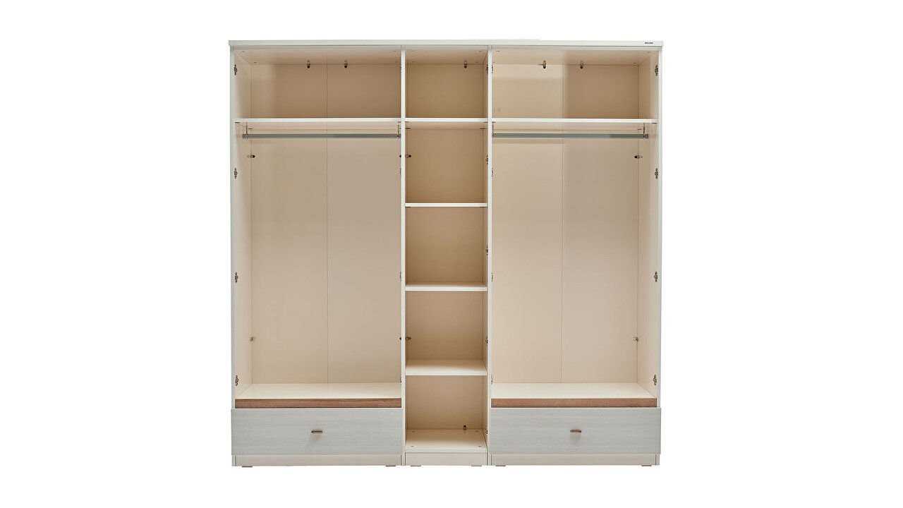 Set Dormitor Pandora, Sifonier 5 usi, Pat 160x200, culoare Fildes-Stejar, Finisaj Bronz Set Dormitor