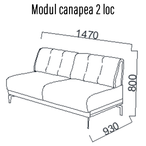 Modul canapea 2 loc