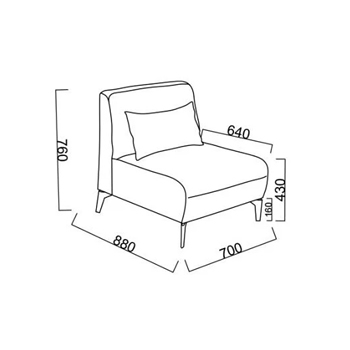 Modul fotoliu fara brate Orleon