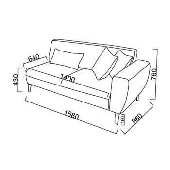 Modul canapea 2 loc cu brat stanga Orleon